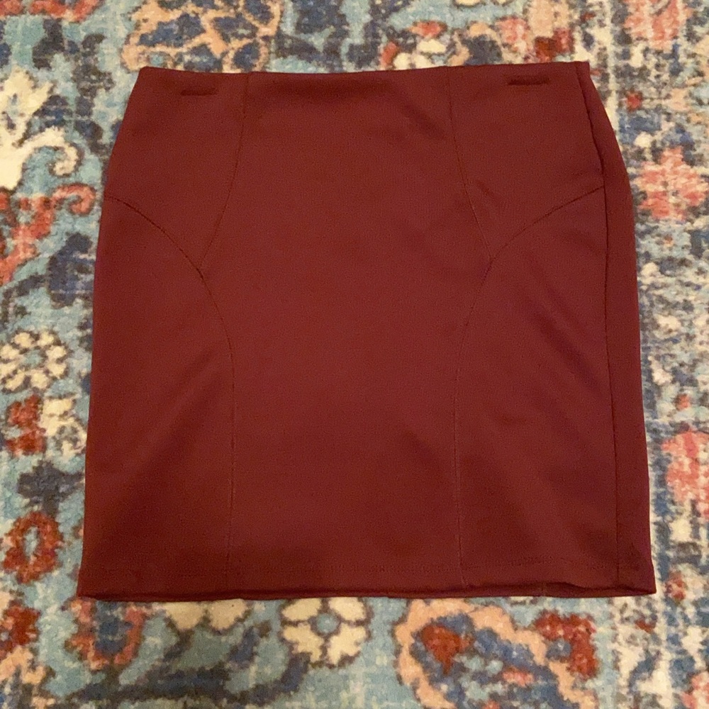 Maroon mini skirt